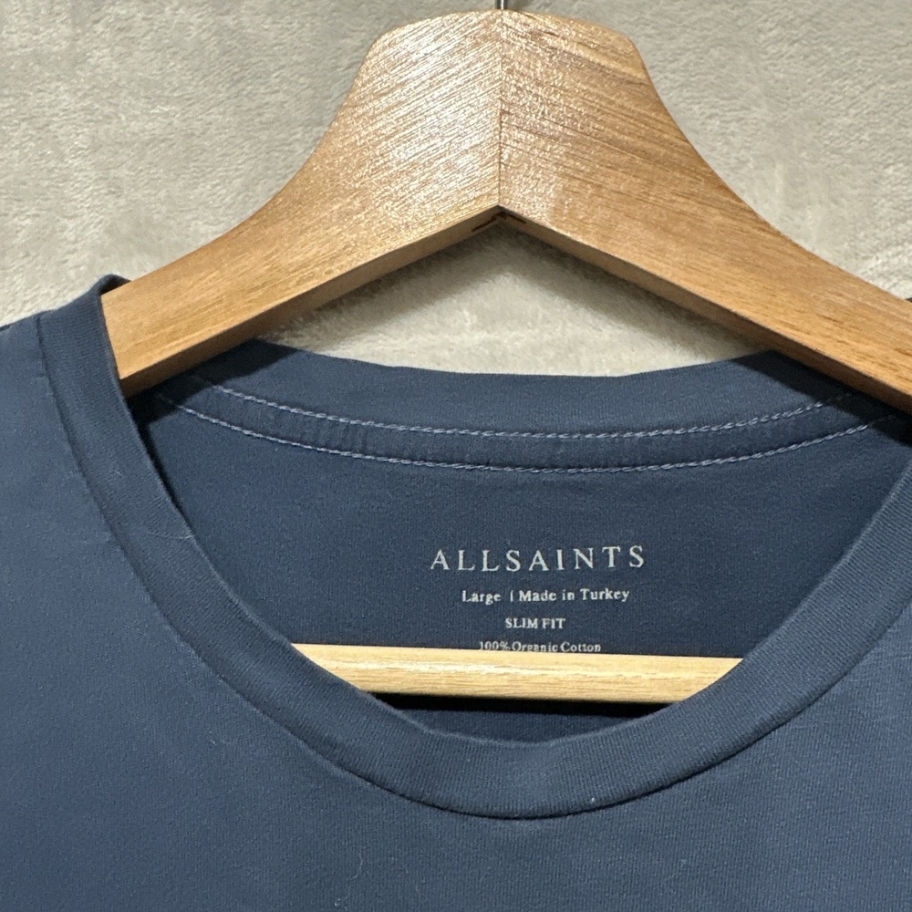 All Saints Slim Fit Tonic Crew Ramskull Navy Blue Short Sleeve Tee Size Large - Picture 3 of 8